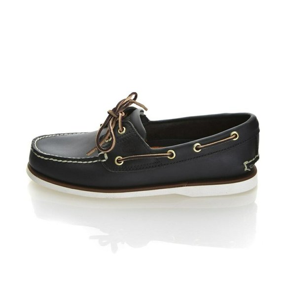 Timberland Mens 2 Eye Classic Handsewn Leather Boat Shoes Navy Blue Style 74036 main image 6